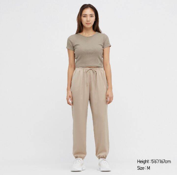 ขายดี-กางเกงuniqlo-แท้-women-satin-drape-jogger-pants-กางเกงผ้าซาติน-นุ่ม-เบา-ใส่สบาย-ยูนิโคล่แท้-กางเกงuniqlo-มีขาจั๊ม-สวย