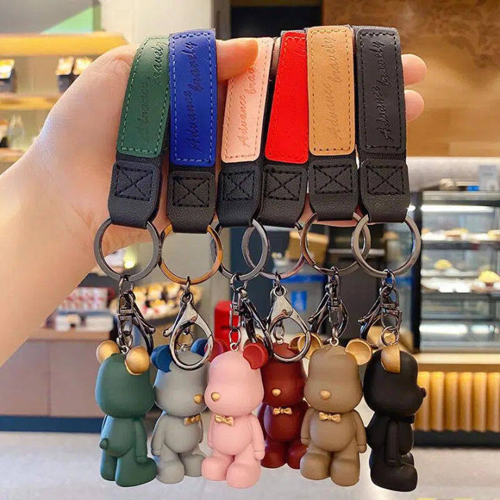 Cheap 6cm Cartoon Lightning Bear Keychain Cute Astronaut Bear Doll Keyring  Bag Pendant Couple Car Keyholder Creative Bag Charm Accessories