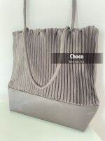 PT-M4  Choco Tote Metallic Pleate กระเป๋าพลีทสีแมทาลิก