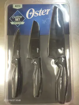 Oster Cutlery Slice Craft 4 Piece Knife Set with Cutting Board in Black