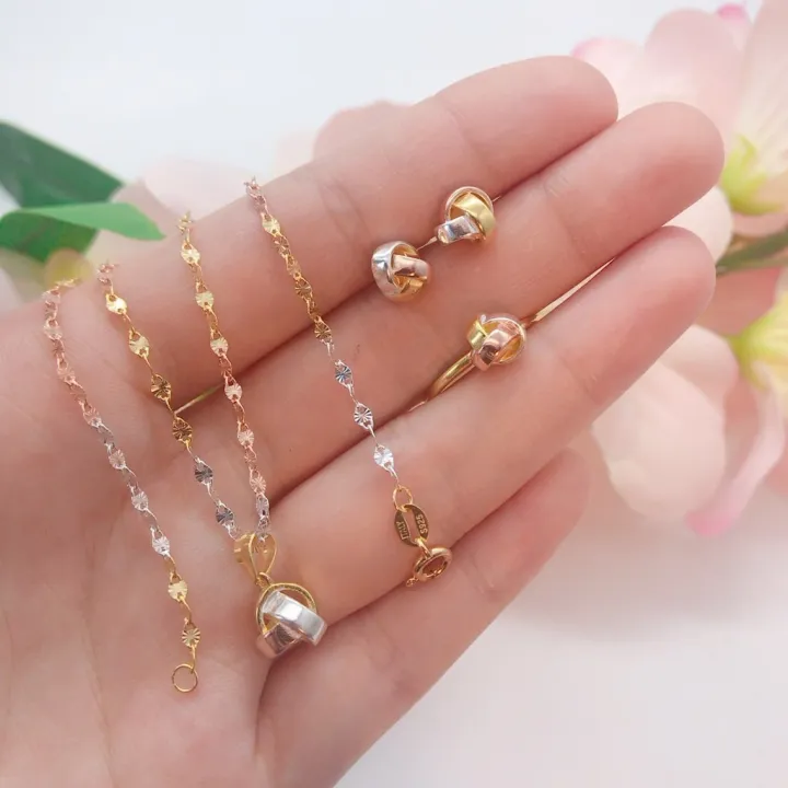 Tricolor Knot necklace Set (3pcs) Lazada PH