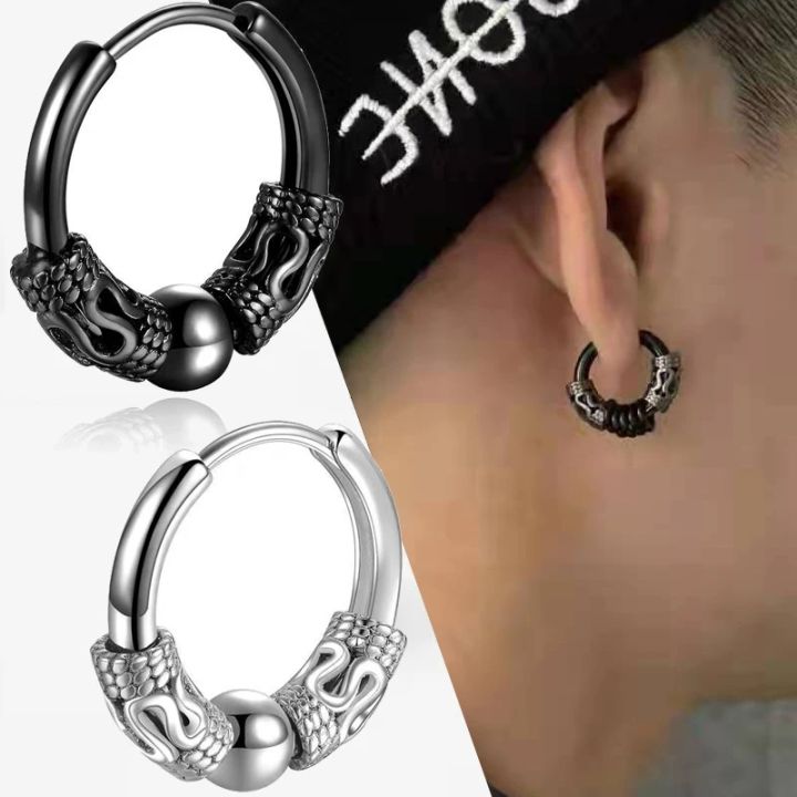 1Pair Gothic Punk Men Women Silver Gold Plated Hip Hop Hoop Earrings CZ  Huggie Earrings Fashion Jewelry  Wish