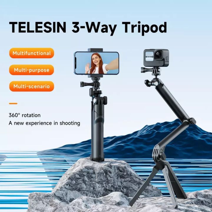 telesin-3-ways-selfie-stick-with-tripod-hand-grip-pole-for-gopro-11-10-9-dji-osmo-action3-smart-phone-action-camera-accessories