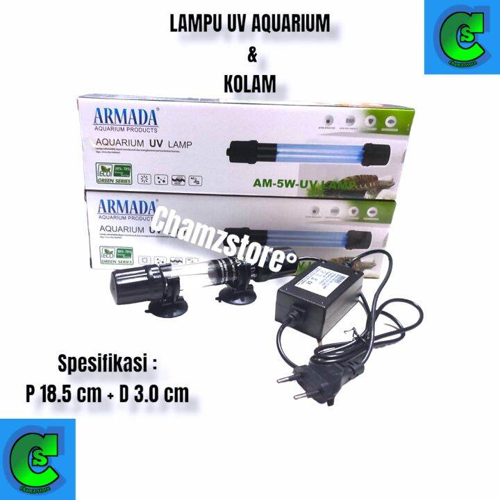 lampu UV aquarium kolam ikan koi 5 7 9 11 13 15 20 watt UV ultraviolet
