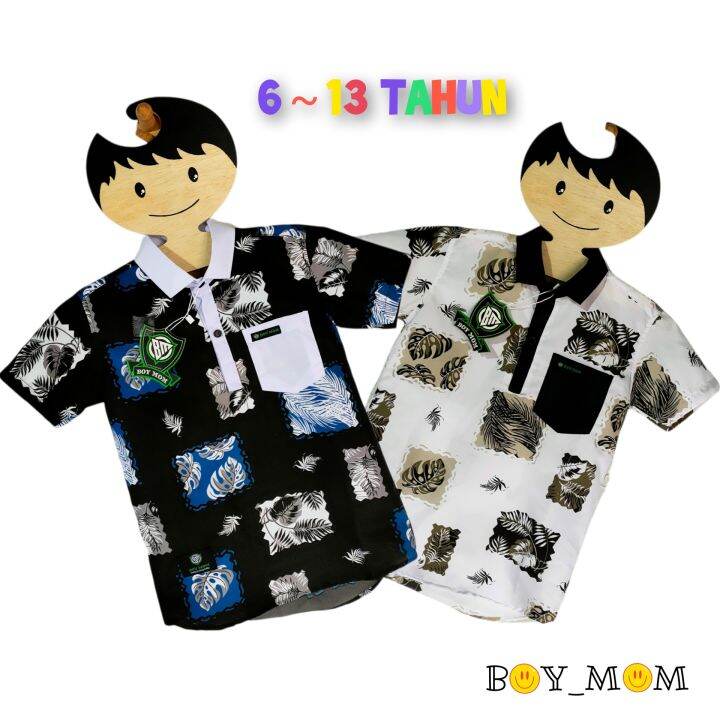 Little M Detail Corak Kemeja Anak Laki-laki