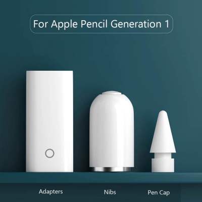 3ชิ้น/เซ็ต สำหรับ Apple Pencil รุ่น1st อุปกรณ์เสริมสำหรับ iPad, อะไหล่หัวปากกาสไตลัสปากกา อะแดปเตอร์ชาร์จขั้วต่อขนาดเล็ก
