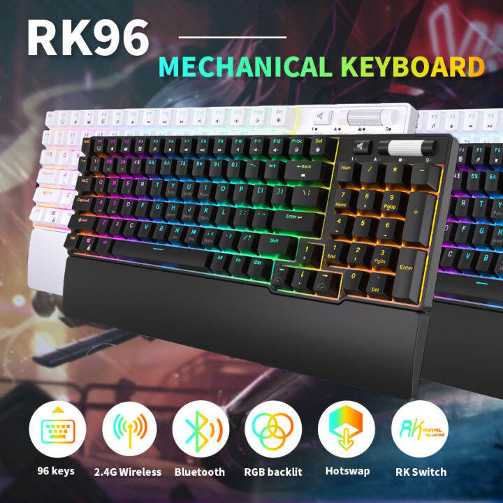 RK Royal Kludge RK96 Tri-Mode Gaming Keyboard 90% Wireless Bluetooth5.0 ...