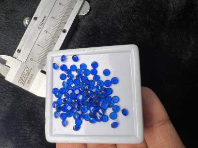 น้ำเงินเนื้ออ่อน ของเทียม  LAB MADE CREATED BLUE SPINEL รูปกลม ( ROUND) 3.50MM. 10 เม็ด ( PIECES) เกรด สวยไฟดีค่ะ