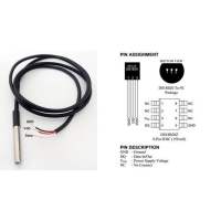 เซนเซอร์วัดอุณหภูมิในน้ำ DS18B20 สายยาว 1 เมตร Full Waterproof Temperature Sensor เซ็นเซอร์ อุณหภูมิ น้ำ 1 meter