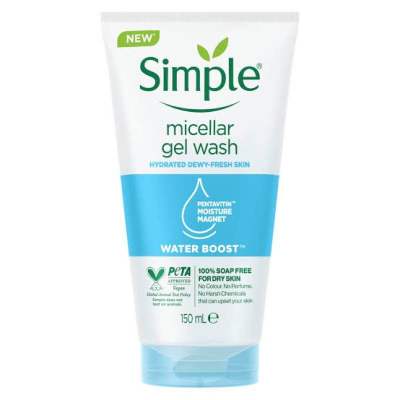 ซิมเพิล เจลล้างหน้า วอเทอร์ บูสท์ ไมเซล่า เฟเชิล เจล วอท 150 มล. / Simple Water Boost Micellar Facial Gel Wash 150 ml.