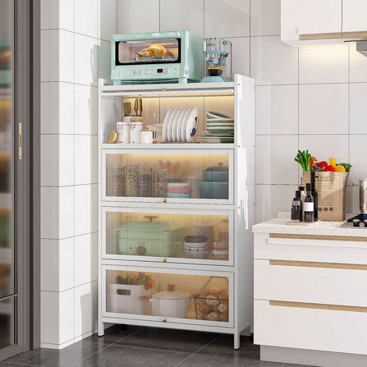 Kitchen Storage Rack with Door Rack Bowl Dish Gap Rack MultiFunctional