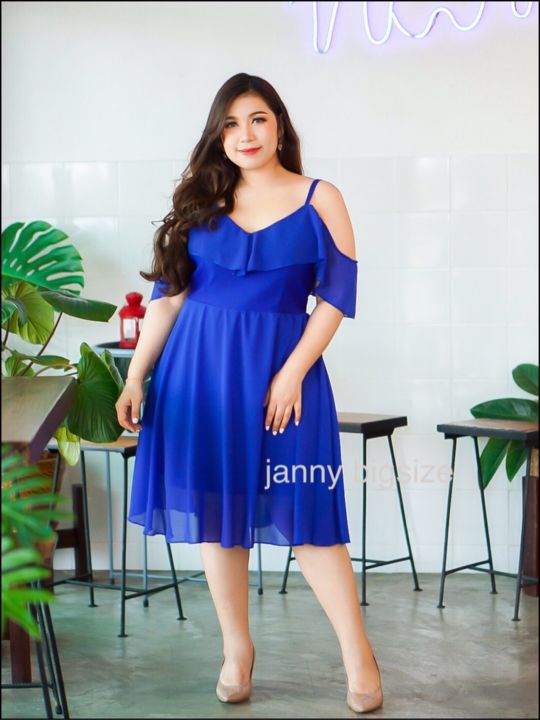 เดรสสายเดี่ยว-plus-size-พลัสไซส์-bigsize-ผ้าชีฟอง-ชุดเที่ยวสาวอวบ-ชุดไปทะเล-เดรสไปทะเล-เดรสผ้าชีฟอง-เดรสผ้าสกินนี่-ชุดราตรี-ไซส์ใหญ่-สาวอวบ-คนอ้วน