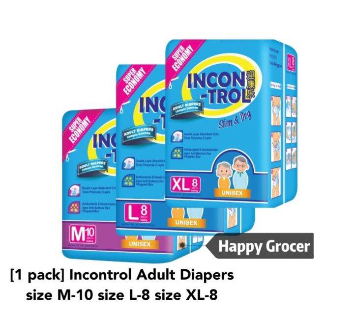 INCONTROL DIAPERS SLIM AND DRY M/L/XL Lazada
