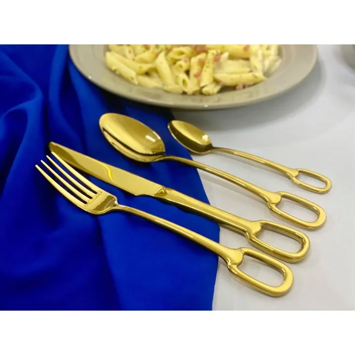 4pc Luxury Inspired Hermes Flatware Gold Cutleries Lazada PH