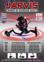 รอกสปิน รอกตกปลา รุ่น JIRVIS POWER SPINNING REEL สีดำแดง