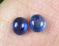 ไพลินสีน้ำเงินธรรมชาติ 4.07cts คู่ 7.3x6.7mm 4.07cts natural blue sapphire pair 7.3x6.7mm