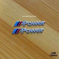 โลโก้* Power เล็กคู่ งานโลหะ ( ขนาด* 1.1 x 6 .5 cm ) ราคาต่อคู่