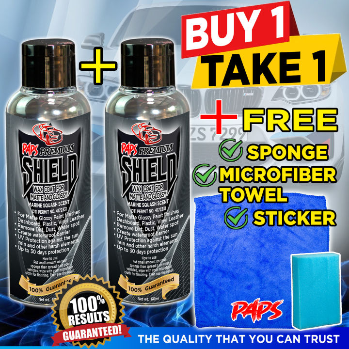 BUY 1 TAKE 1 Shield Wax Coat for Matte and Glossy Free Microfiber Towel ...