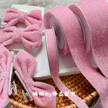 25 yards/roll) Flesh Pink Metallic Glitter Ribbon Colorful gift