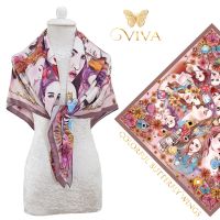 ผ้าพันคอ รุ่น Luxury Girl Scarf เนื้อผ้า Silky Satin Velvet Premium Color : Pink