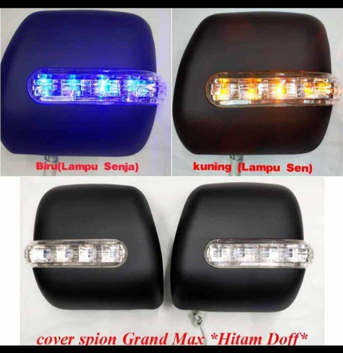 COVER SPION MIRROR COVER MOBIL DAIHATSU GRAN MAX GRAND MAX WARNA HITAM DOFF MODEL LAMPU NYALA