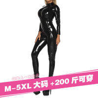ชุดตรวจสอบผิวกระจกหนังแก้วบูติกรัดรูปแบบชิ้นเดียวหนังเงาไซส์ใหญ่54xl200กก. ชุดชั้นในกระชับสัดส่วน