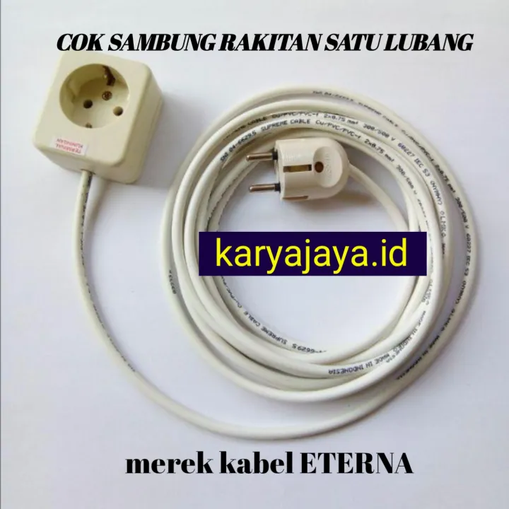 Stop kontak panjang 5 METER uticon 1 lubang kabel ETERNA stopkontak ...