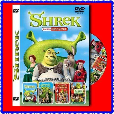 KASET DVD FILM BOXOFFICE TERBARU KARTUN SHREK DUBBING BAHASA INDONESIA
