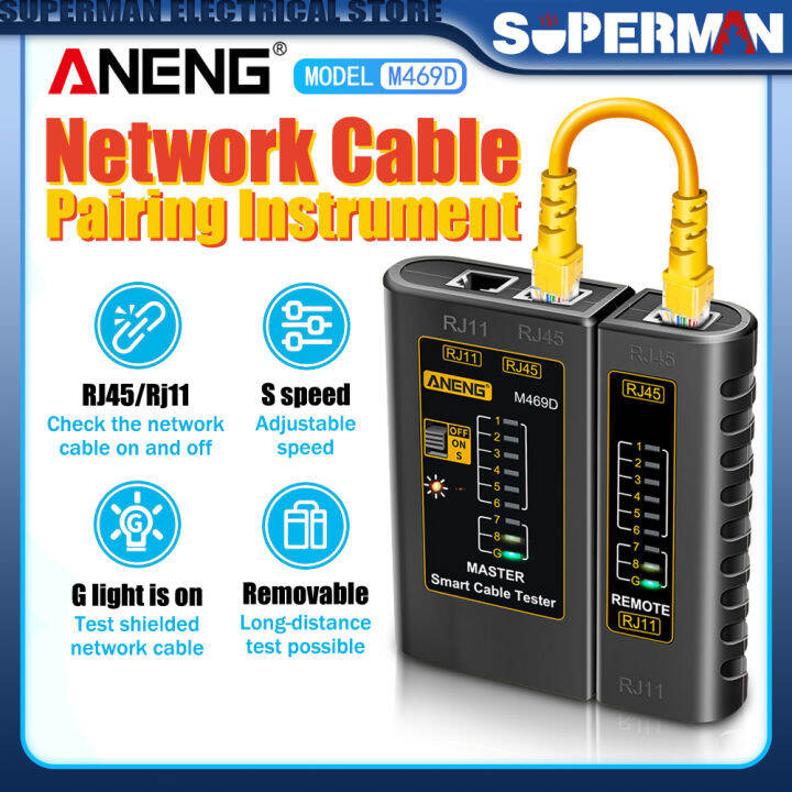【With Battery】ANENG Network Cable Tester RJ45 RJ11 High Quality LAN