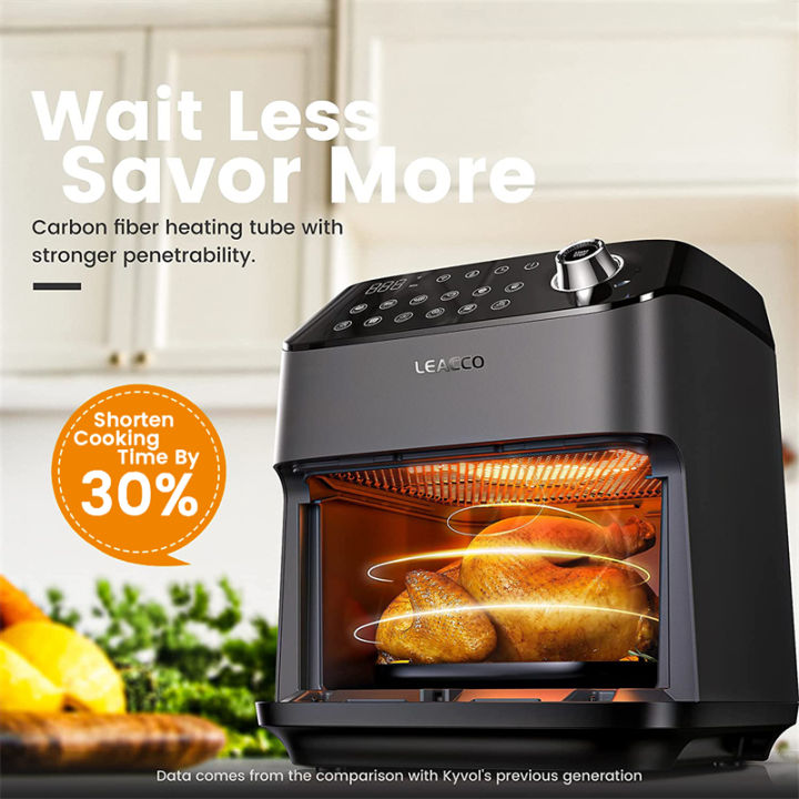 Leacco AF060 6L Air Fryer With Ceramic Coated Basket Visible Window ...