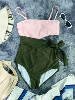 Bikini ? ?size M (อก 32-36)สีชมพูพาสเทล+เขียว