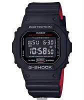 Casio DW-5600HR-1DR ยักษ์เล็กสายทูโทนสีดำเเดง  ตั้งเวลาให้แถมฟรีกล่องกระดาษ