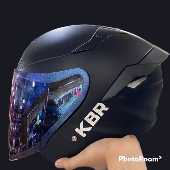 HELM KBR KAIROZ SOLID BLACK DOF HELM HALF FACE VERSI TTC TERBARU 2023