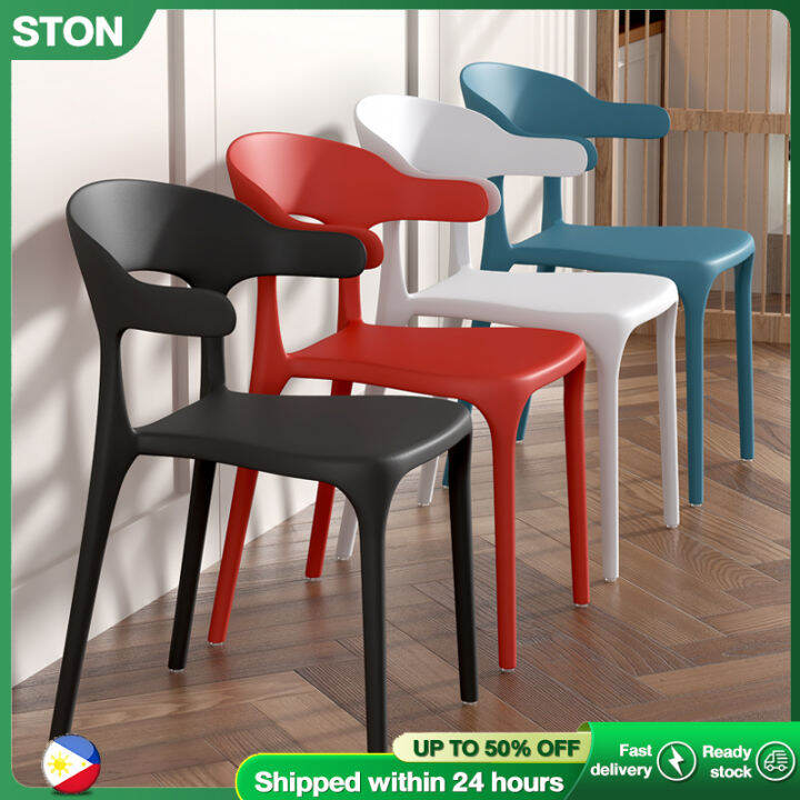 STON Horn chair Nordic Chair Black&Whit Plastic Chair Home Chair Living