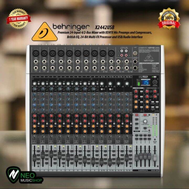 Behringer X2442USB 24-input 4/2-Bus mixer and USB/Audio interface ...