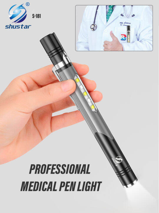 Professional Medical Flashlight Pen Light Dual Light Source