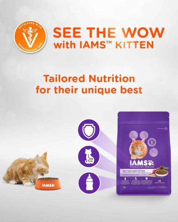 IAMS Proactive Health Mother & Kitten Chicken Cat Food 8KG | Lazada