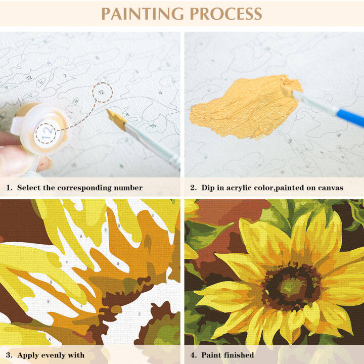 RUOPOTY 8Pcs DIY Diamond Painting Coasters Sunflower Diamond Art