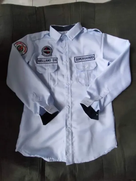 SECURITY GUARD LONGSLEVEED WHITE WITH NAMECLOTH,AGENCY CLOTH PADPAO ...