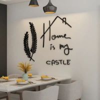 สติ๊กเกอร์ติดผนังอะคริลิค 3D ลาย Home is my castle แต่งบ้านมินิมอล พร้อมส่งจากไทย