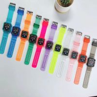 พร้อมส่งหนักมาก จากไทย สายเรซิ่นใสใส มาพร้อมเคสในตัว  ใช้ได้กับ Smart Watch  8 7 6 5  4 3 2 1 Se Ultra และรุ่น LG59Ultar T10Ultra Ultra8Pro HelloWatch123 X10 X12 X24 Iw9 Iw9mini Watch8Max