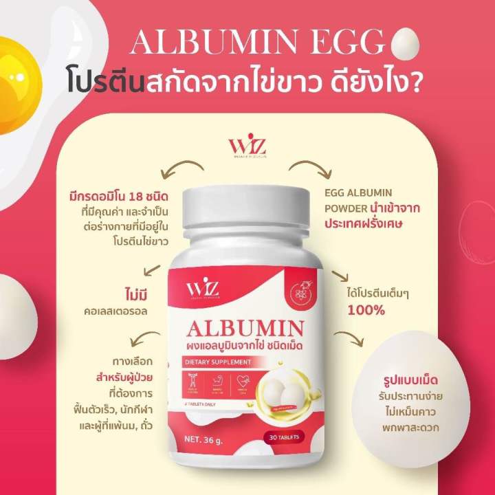 albumin-ผลิตภัณฑ์เสริมอาหาร-แอลบูมิน-โปรตีนสกัดจากไข่ขาว-ตรา-วิซ-30-tablets