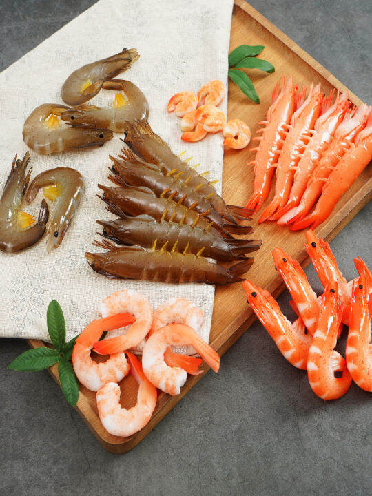 Simulation Shrimp Prawn Model Fake Shrimp Dishes Decorative Props Raw