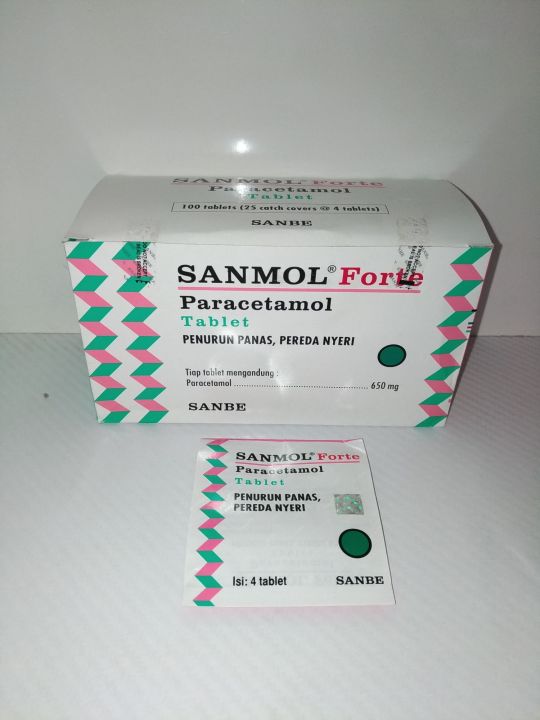 Sanmol Forte Paracetamol 650mg Tab Strip 4 Tablet Obat Demam Dewasa