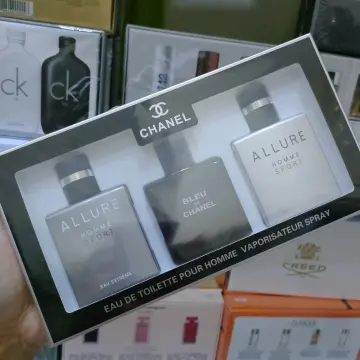 Men's Perfume Set Chanel 3 Pieces Allure Homme Sport Cologne