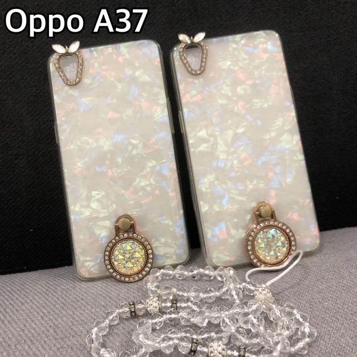 เคสลายมุก-เคสตั้งได้-เคสห้อยคอ-oppo-a37-เคสสวย-ฟรุ้งฟริ้ง