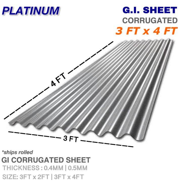 3ft X 4ft Gi Corrugated Sheet Yero • Galvanized Iron Roofing 04mm • 05mm Lazada Ph 