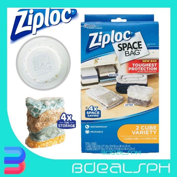 Ziploc Vacuum Sealer Space Bags 2 Cubes Variety Pack Lazada PH