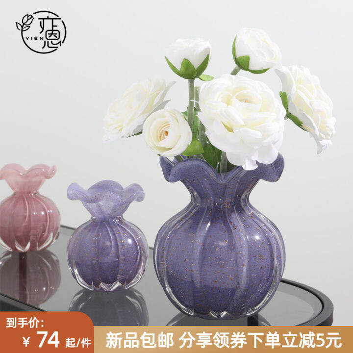 Accessible Luxury Fancy Glass Vase Ornaments Living Room Flower
