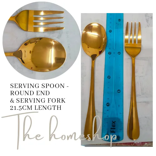 S/S GOLD SERVING SPOON, SERVING FORK /GOLD UTENSILS Lazada PH